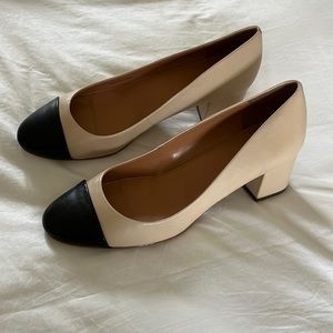 J. Crew cap toe block heel pumps